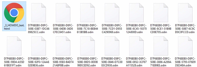 .odin files and HTML ransom note in a folder